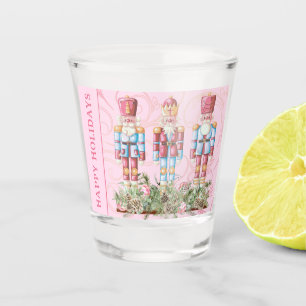Pink Christmas Nutcracker Trio Schnapsglas