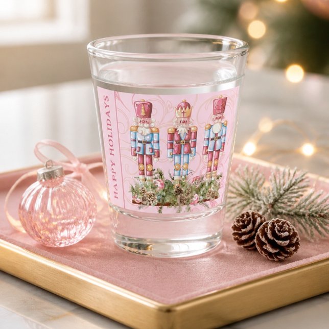 Pink Christmas Nutcracker Trio Schnapsglas (Von Creator hochgeladen)