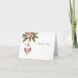 Pink Christmas Ornament  Dankeskarte