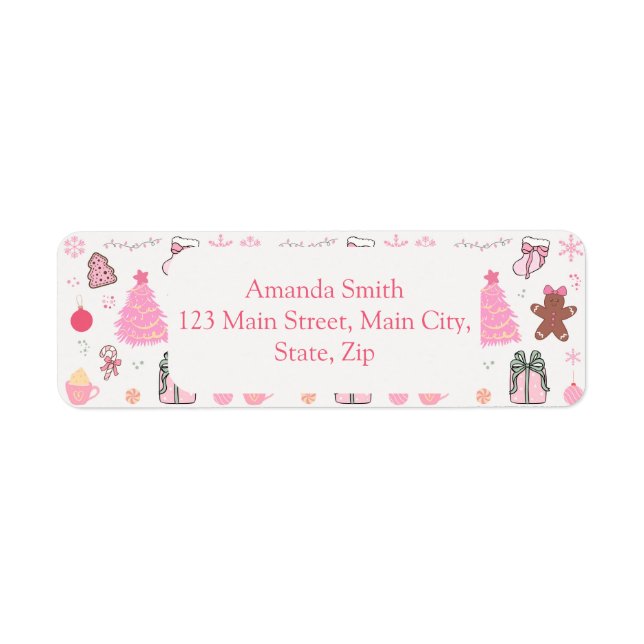 Pink Christmas Patternadresse (Vorne)