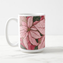 Pink Christmas Poinsettia Design Kaffeetasse