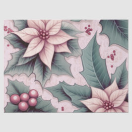 Pink Christmas Poinsettia Seidenpapier