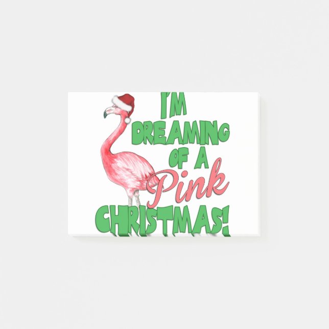 Pink Christmas Post-it Klebezettel (Vorderseite)
