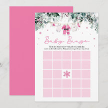 Pink Christmas Santa Baby Bingo Baby Showspiel