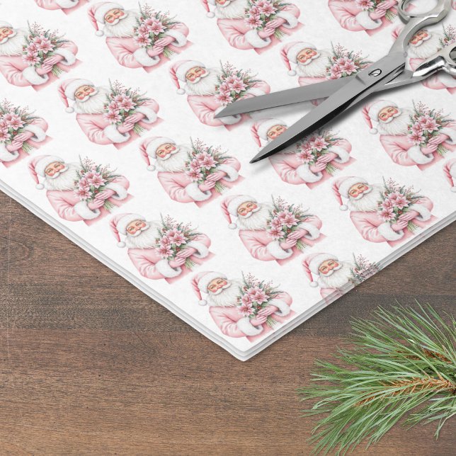 Pink Christmas Seidenpapier (Santa Claus Pink Christmas Tissue Paper)