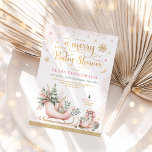 Pink Christmas Sleigh | Eine kleine kleine Babydus Einladung<br><div class="desc">Feiern Sie die Freude an der Saison und die Freude eines Babys auf dem Weg mit unserer wunderschön gestalteten Baby-Dusche-Einladung! Ein traumhafter, weicher, rosafarbener Weihnachtsliegesteg knarrt sanft auf einem schlauen grünen Weihnachtsbaum und einer Reihe von charmanten Geschenken. Jedes Detail ist akribisch illustriert und schafft eine zauberhafte Kulisse, die Ihre Gäste...</div>