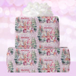 Pink Christmas Snowman fügt Girl's Name hinzu Geschenkpapier<br><div class="desc">Pink Weihnachts-Schneemann fügen Girls Name Wrapping Paper hinzu</div>