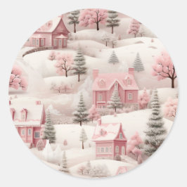 Pink Christmas sticker