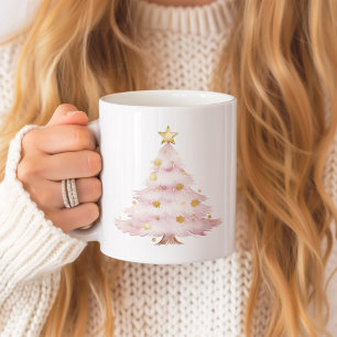 Pink Christmas Tree Bow Kaffeetasse