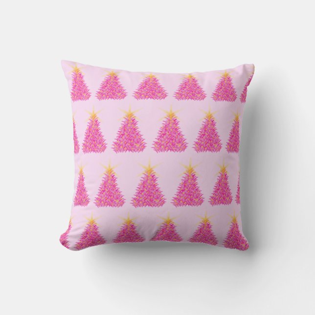 Pink Christmas Tree Cushion Kissen (Vorderseite)