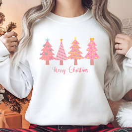 Pink Christmas Tree Sweater Sweatshirt