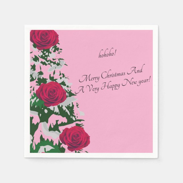 PINK CHRISTMAS TREM SERVIETTE (Vorderseite)