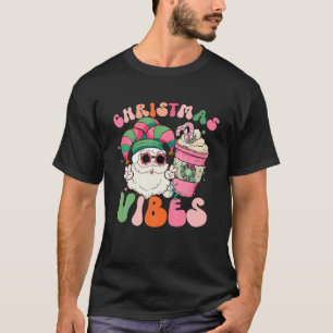 Pink Christmas Vibes Santa Elf Kaffee Icciot T-Shirt