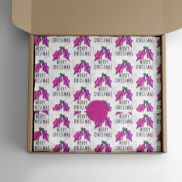 Pink Christmas Watercolor Holzofenpapier Seidenpapier