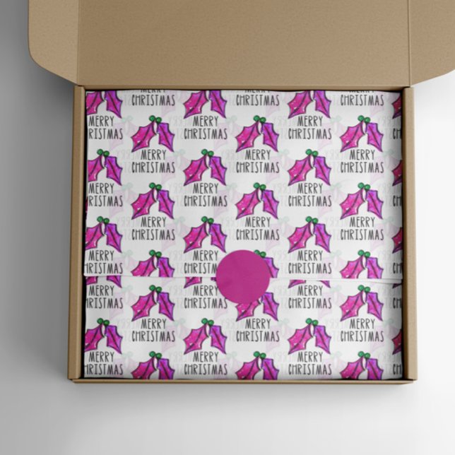 Pink Christmas Watercolor Holzofenpapier Seidenpapier (Von Creator hochgeladen)