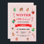 Pink Christmas Winter Onederland Erster Geburtstag Einladung<br><div class="desc">Was für ein Spaß! Feiern Sie die Weihnachtszeit mit dieser skurrilen Sammlung von stationärem und Dekor. Sie sind alle mit einem cremefarbenen oder aqua-blauen Hintergrund versehen,  der mit Akzenten handgemalter Weihnachtsgebäck in Aquarelltönen besticht.</div>