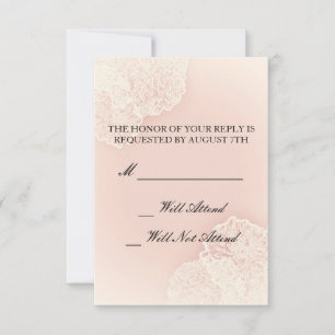 Pink Chrysanthemum Floral R.S.V.P Card RSVP Karte