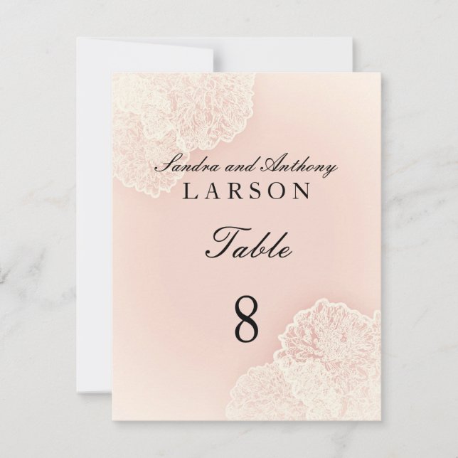 Pink Chrysanthemum Tischnummer Cards (Vorderseite)