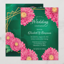Pink Chrysanthemums Geometric Wedding Celebration