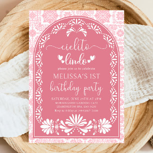 Pink Cielito lindo Mexican Birthday Einladung