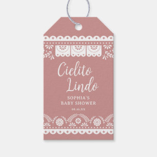Pink Cielito Lindo Talavera Mexican Baby Shower Geschenkanhänger