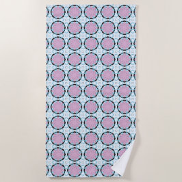 Pink circular geometric patterned  strandtuch