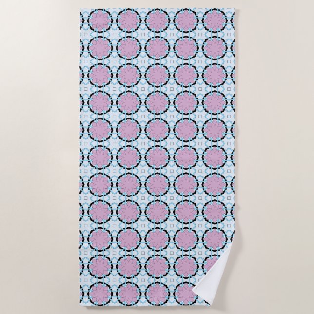 Pink circular geometric patterned  strandtuch (Vorderseite)