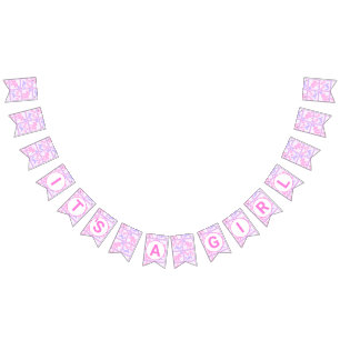 Pink Circus Niedlich Pattern Baby Girl Babydusche Wimpelkette