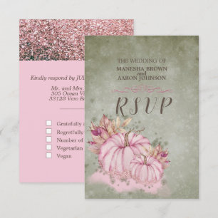 PINK Citrouille Automne Harvest - Mariage carte RS