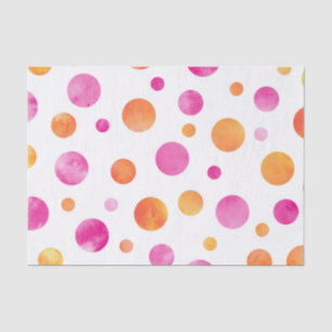 Pink Citrus Watercolor Polka Dots Seidenpapier