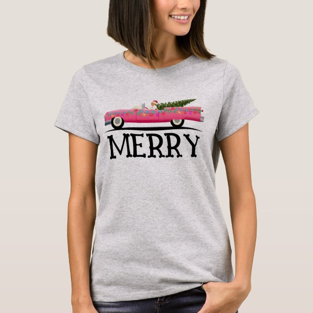 PINK CLASSIC CADDY LADIES CHRISTMAS T-Shirt (Vorderseite)