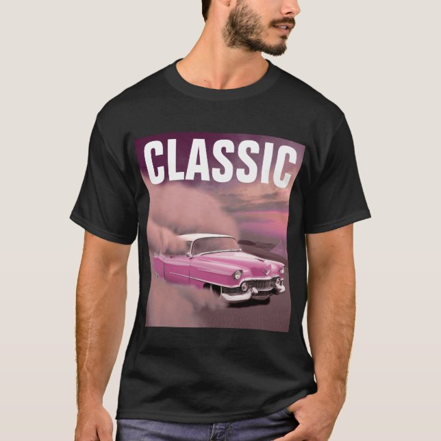 PINK CLASSIC CAR CLASSIC BIRTHDAY T-SHIRTS (Vorderseite)