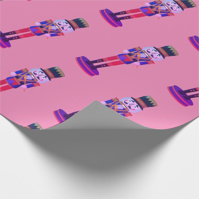 Pink Classic Nutcracker Soldiers Geschenkpapier (Ecke)