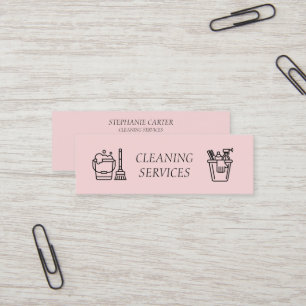 Pink Cleaning Services Unternehmen  Mini Visitenkarte