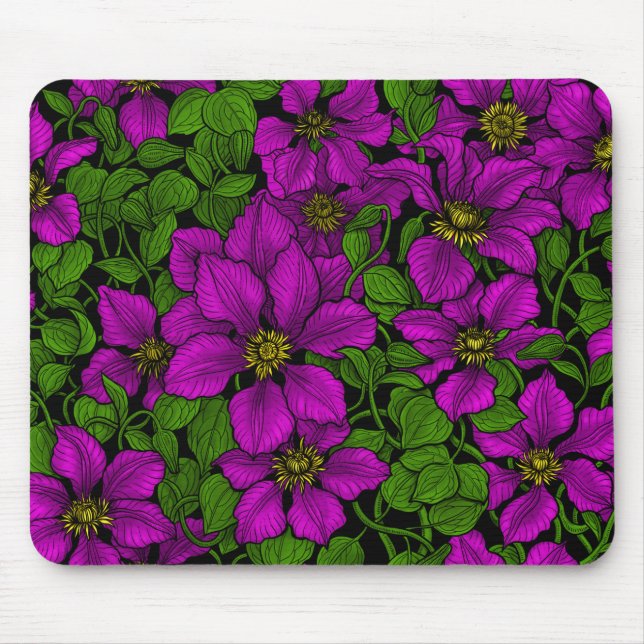 Pink Clematis Mousepad (Vorne)