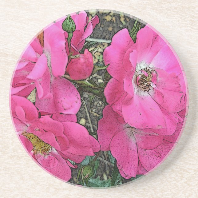 Pink Climbing Rose Untersetzer (Vorne)