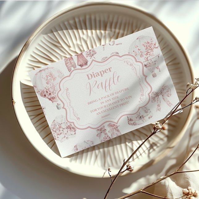 Pink Clothes Toile De Jouy Diapper Raffle Begleitkarte (Von Creator hochgeladen)