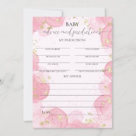 Pink Cloud Gold Glitzer Baby Shower Admin Card Einladung