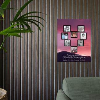 Pink Clouds at Sunset Photo Collage Heart Acrylschild