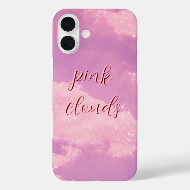 Pink Clouds Mit Monogramm Case - Mate iPhone (Rückseite)