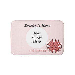 Pink Clover Ribbon Tmpl von Kenneth Yoncich Badematte