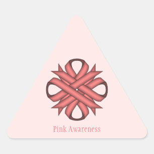 Pink Clover Ribbon von Kenneth Yoncich Dreieckiger Aufkleber