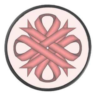 Pink Clover Ribbon von Kenneth Yoncich Eishockey Puck