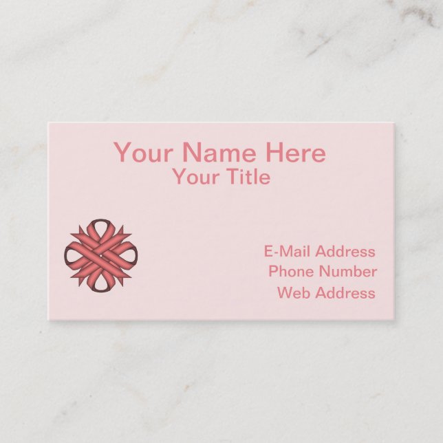 Pink Clover Ribbon von Kenneth Yoncich Visitenkarte (Vorderseite)