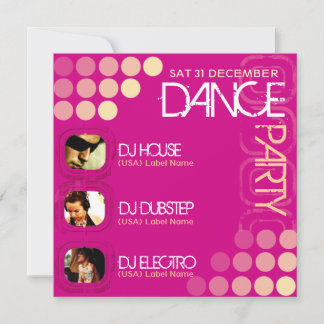 Pink Club DJ Dance Party Fotovorlage Einladung