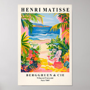 Pink Coastal Print, Beach House Deco, Coastal Cow Poster