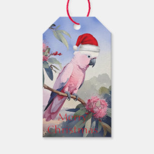 Pink Cockatoo Gala Weihnachtsmannmütze Frohe Weihn Geschenkanhänger