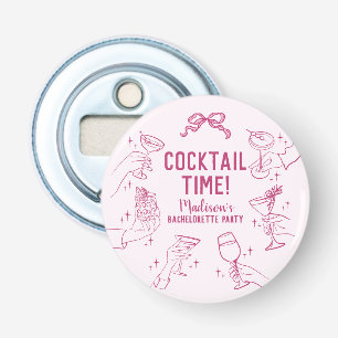 Pink Cocktail Party Bachelorette Umschlag Gefallen Flaschenöffner