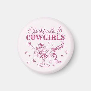 Pink Cocktails und Cowgirls Bachelorette Favoriten Magnet
