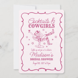 Pink Cocktails und Cowgirls Nash Bash Bridal Showe Einladung